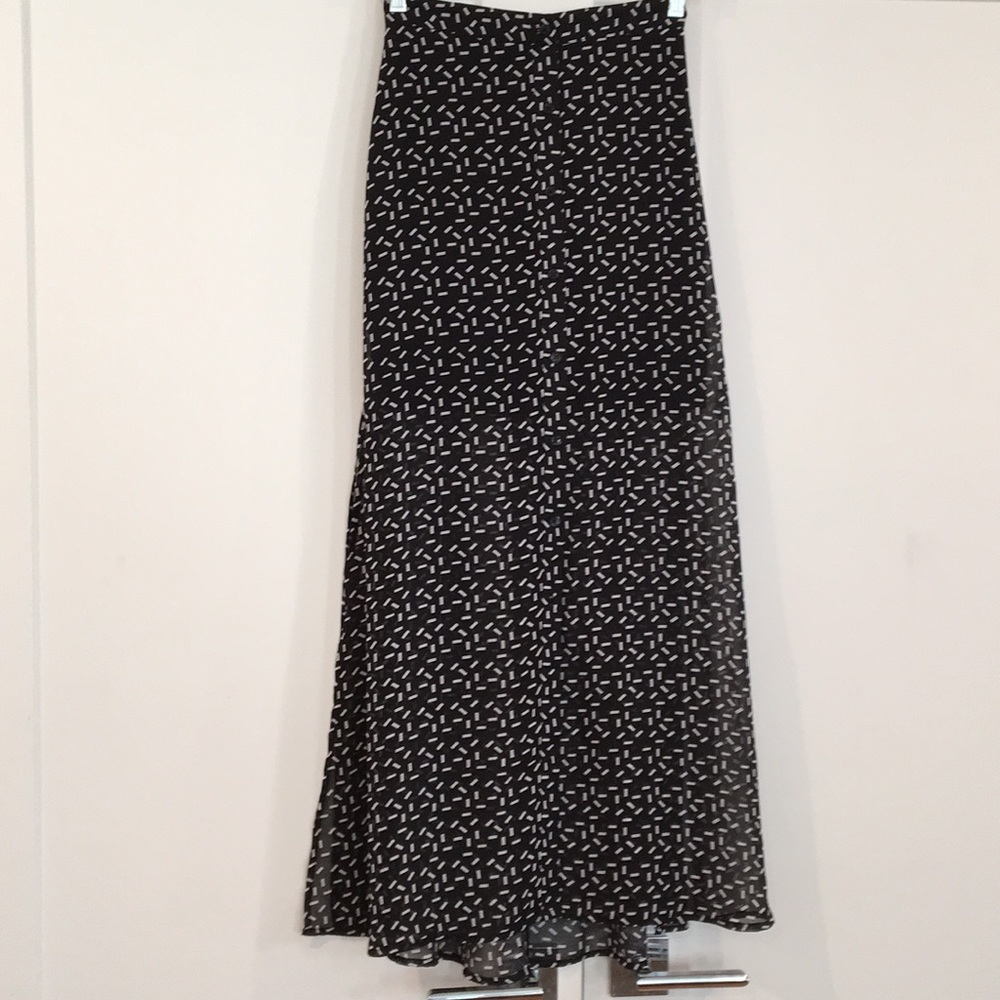 Maxi skirt with sheer overlay